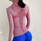 Hooded sports jacket women running yoga wear